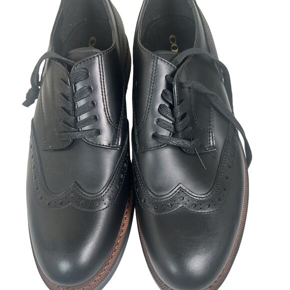 New Coach Black Wing Derby Dress Shoes Size 11 1/2 - Picture 1 of 8
